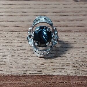 Vintage SORRENTO Sterling Silver .925  Hematite RING Size 5 1/2